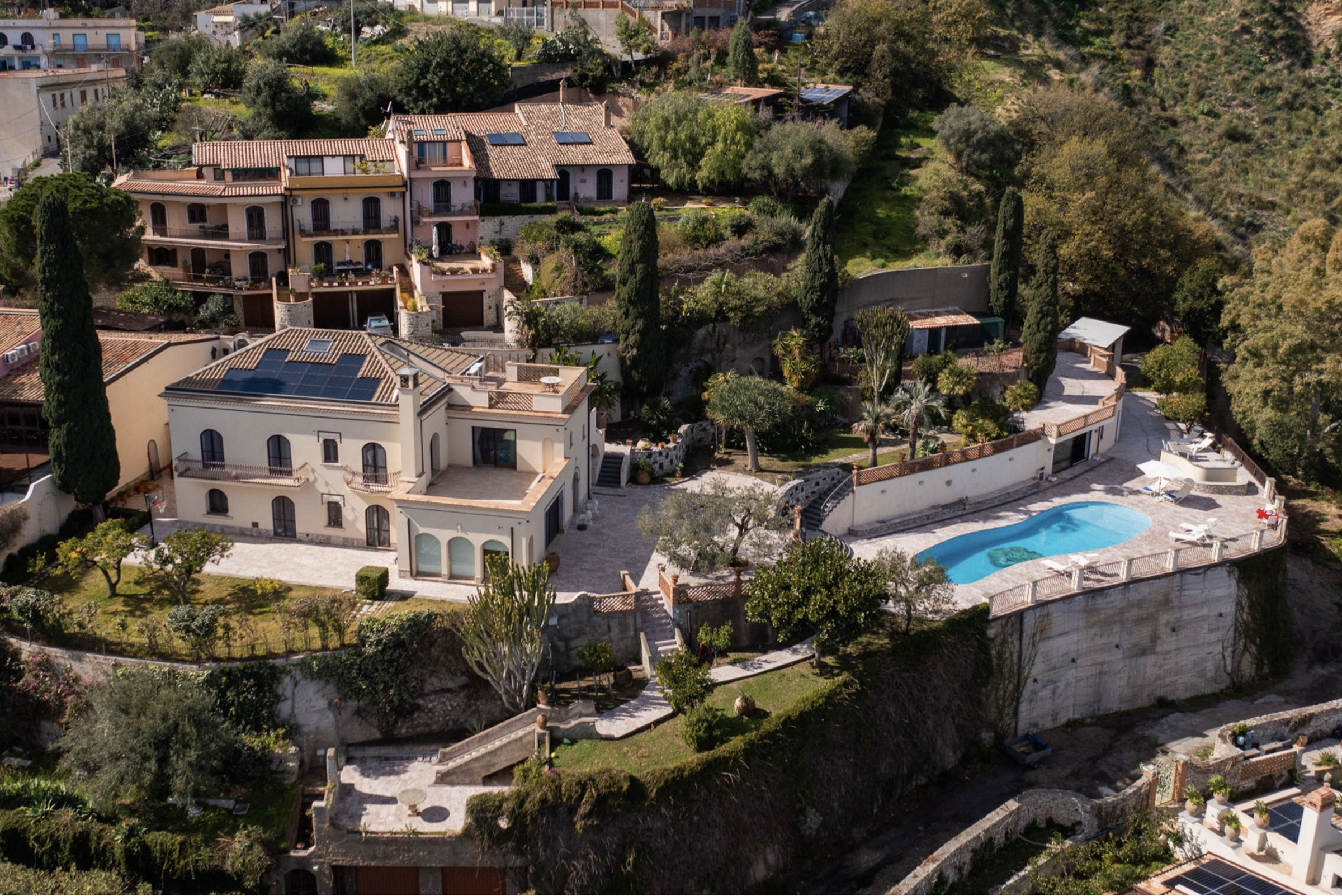 Villa Taormina estate from above